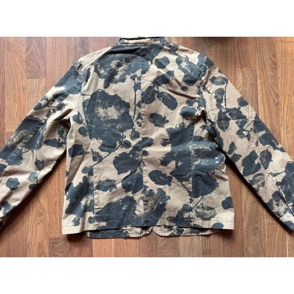 J. CREW Military Jacket Blazer Floral Camo Gorpcore Military Womens LRG Cotton - Picture 3 of 7
